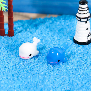 Figurine de baleine en résine bleue et blanche, mini ornement animalier pour la décoration de la maison, artisanat, décor artistique - Product Image 2