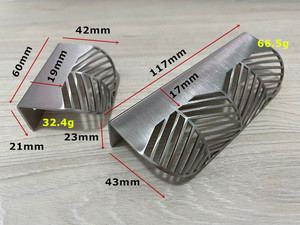 도매 부엌 금관 악기 가구 손잡이 잎 가장자리 단면도 손가락 금관 악기 손잡이 손잡이 - Product Image 5