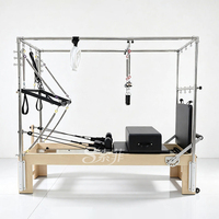 Reformer Pilates Cadillac 3-en-1 en érable au design classique, personnalisé pour usage commercial, de luxe, multifonctionnel et durable pour studio de Pilates
