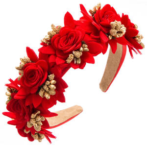 Dulce tela antideslizante diadema Navidad corona flor accesorios para el cabello para Festival <span class=keywords><strong>boda</strong></span> - Product Image 3