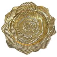 Assiette de service élégante de style européen de haute qualité, design or rose scintillant, 13 pouces, en PP, pour mariage, fête, banquet