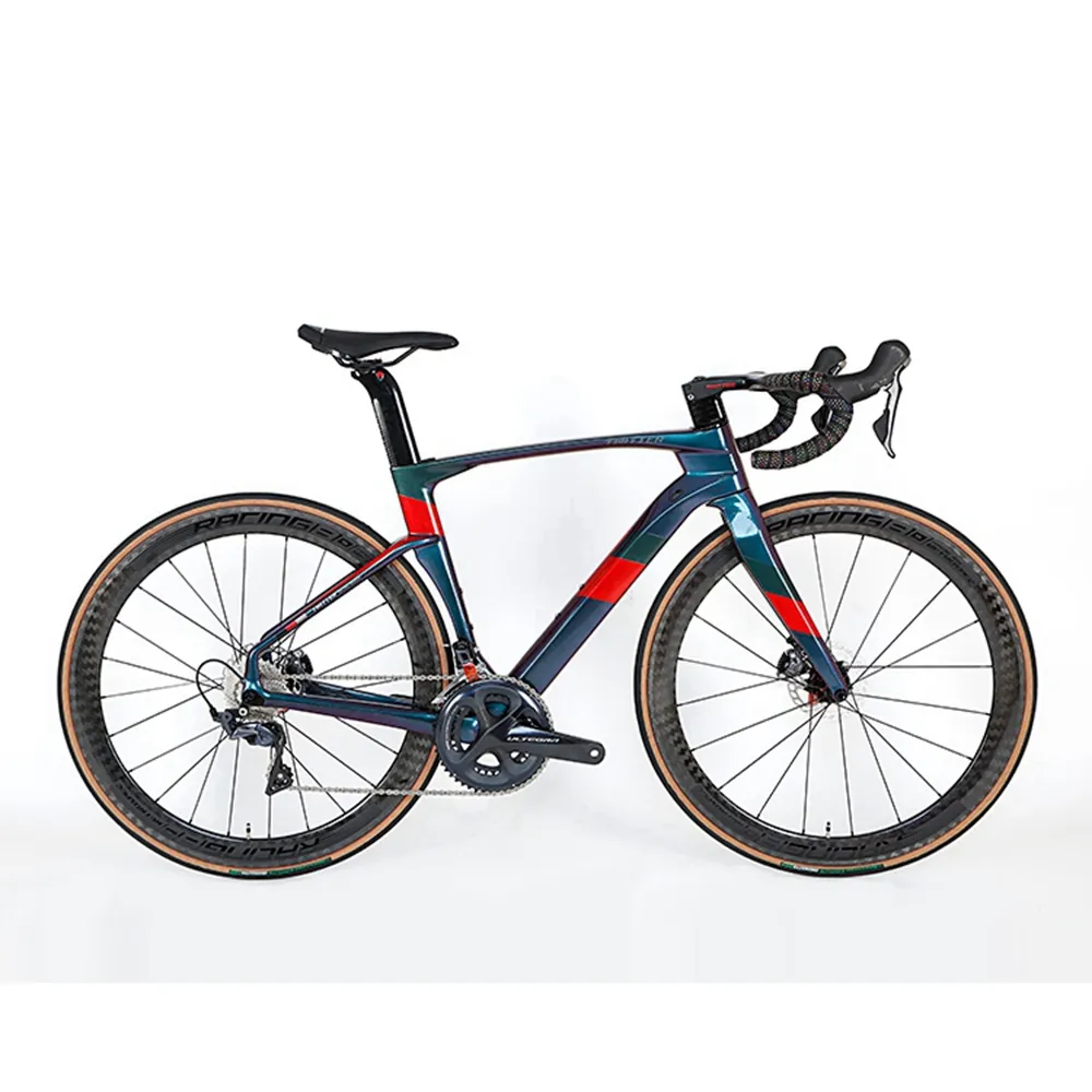 ट्विटर CYCLONEpro होलोग्राफिक रंग एयरो डिस्क सड़क बाइक 700c रेसिंग सड़क साइकिल R7020 किट के साथ