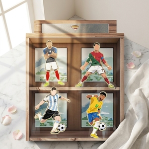Badge et emblème en métal de collection, découpés et imprimés, sur le thème des superstars du football 2026 : <span class=keywords><strong>Kylian</strong></span> Mbappé et Cristiano Ronaldo - Product Image 2