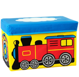 Reposapiés de cuero plegable con asiento acolchado de espuma más gruesa, pequeño banco otomano de almacenamiento para juguete - Product Image 6