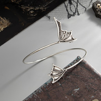 Bracelet manchette ouverte vintage toile d'araignée croix papillon gothique sombre Halloween Bijoux tendance