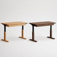 Bureau électrique en bois massif de qualité supérieure, double moteur, réglable en hauteur (120-160 cm), ergonomique, durable, écologique, pour le travail assis-debout