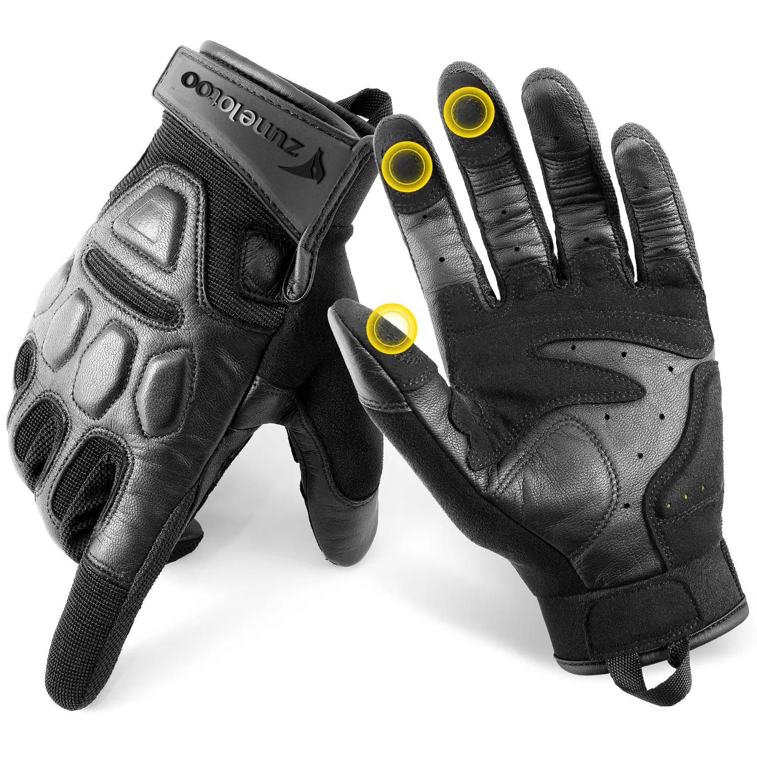 Zune Lotoo Leather Tactical Gloves Anti-impact Outdoor Hiking Climbing Riding Sports Motorcycle Gloves for Men