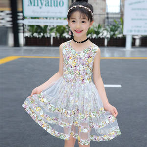 Vestidos florales de algodón y poliéster con cuello en V para niñas, venta al por mayor en línea, de fábrica en China - Product Image 3
