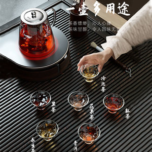 Glass Teapot Tea Set Thickened Heat Resistant With Lid For Brewing Flower Tea Household Use - Product Image 1
