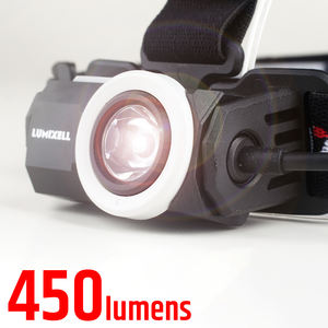 Linterna Frontal LED Híbrida de 600 Lúmenes con Haz Ajustable, Recargable por USB-C, IPX5 Impermeable y Luz Roja Trasera para Camping - Product Image 3