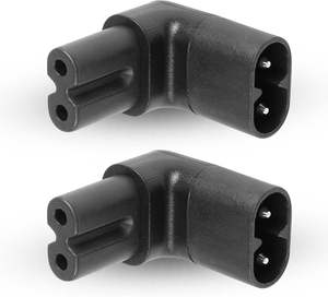 Adaptateur secteur à angle droit IEC320 C7 à C8, adaptateur secteur IEC 320 C7-C8 90 degrés, convertisseur secteur à angle haut-bas mâle vers femelle Figure 8 - Product Image 2
