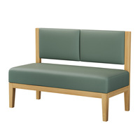 Ensemble de mobilier commercial pour restaurant, café, pâtisserie et snack-bar : banquette, table et chaise en bois massif et structure métallique