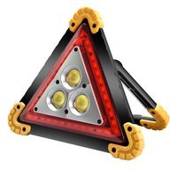 High Brightness LED Emergency Tool Kit Portable Traffic Signs Warning Triangle Black&Yellow Plastic for Vehicle Safety