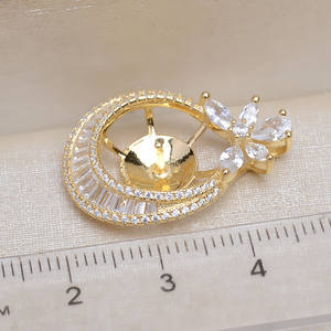 Base para Colgante de Plata Chapada en Oro S925, Soporte para Perlas DIY, Base para Joyería, Tipo Cuentas JG5349 - Product Image 4