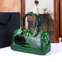 Tas Selempang Wanita Mewah Bertekstur Kulit Buaya Vintage, Model Bantal, Dilengkapi Resleting