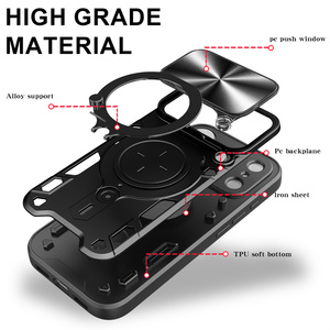 Coque de téléphone robuste avec béquille, fenêtre coulissante et protection d'objectif pour iPhone 12 13 14 15 16 17 Pro Max, avec <span class=keywords><strong>guide</strong></span> pour la caméra - Product Image 2