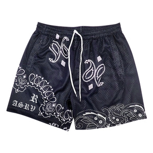 <span class=keywords><strong>Pantaloncini</strong></span> Sportivi Estivi ad Asciugatura Rapida, Alta Qualità, Logo Personalizzato, Rete Traspirante, Stampa <span class=keywords><strong>Bandana</strong></span> per Basket, Uomo - Product Image 4