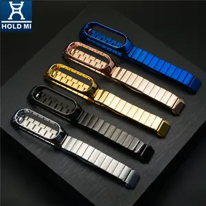 Bhqholdmi-bracelet de montre en bambou SS, nouvelle série 43032, couleur noire, pour Xiaomi mi band 4 et 3