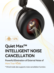 Auriculares Supraaurales 1MORE con Cancelación Activa de Ruido, Calidad de Sonido Hi-Fi, Orejeras Negras y Rojas - Product Image 2