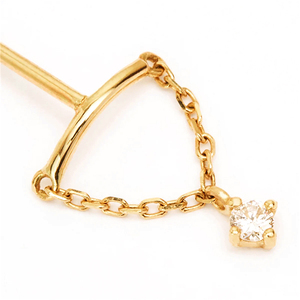 ROXI Moda Sencilla Plata de Ley 925 Diamante Borla Cadena Parte Trasera Plana Piercing de Cartílago Zirconia Hélice Pendiente - Product Image 6