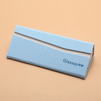 Étui à lunettes pliable minimaliste en forme de triangle, boîte à lunettes magnétique pliable, étui de protection pour lunettes de soleil en cuir PU texturé