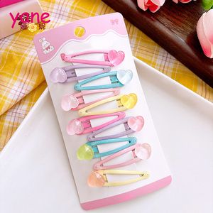 Juegos de 10 piezas de pinza de pelo BB transparente dulce y lindo para niños horquilla de resina versátil y simple - Product Image 5