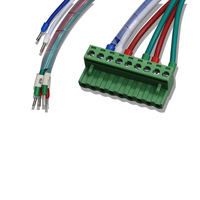 Harness Kabel Terminal Blok 9 Pin Hijau yang Dapat Dilepas, Kabel Multi Warna dengan Terminal Ferrule untuk Peralatan Kontrol Inverter