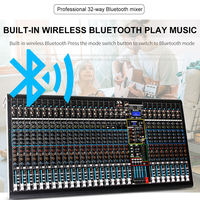 Console Audio Numérique Professionnelle OEM DX32C, Interface Mixage Audio Numérique Intégrée avec 99 Types d'Effets Numériques, 32 Canaux