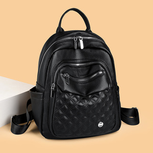 Zaino in Pelle con Motivo a Rombi alla Moda, Borsa a Spalla Casual da <span class=keywords><strong>Donna</strong></span> per Uso Quotidiano e Viaggi, Elegante Mini Zaino per Signore per Pendolarismo e Scuola - Product Image 1