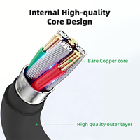 Kabel USB A ke Tipe C 1m Hitam untuk Ponsel, Pabrik WISTAR, Laris Manis, OEM ODM