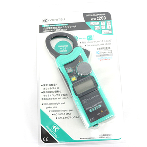 มัลติมิเตอร์แบบดิจิตอล Kyoritsu 2200  1000A AC 600V ขนาดปากจับ 33 มม.  ฟังก์ชั่น Data Hold  พร้อมเสียงเตือน  วัดความต้านทานได้ถึง 40M  ผลิตในญี่ปุ่น  หน้าจอแสดงผลแบบดิจิตอลเท่านั้น - Product Image 6