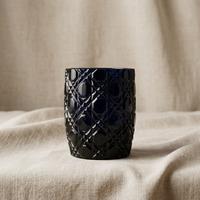 Tasse à café ou à thé en cristal bleu ovale bohème, écologique, réutilisable, portable, pour bière ou eau, avec logo personnalisé, boîte couleur, bordure en cristal