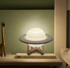 زحل تصميم القمر الحديث أدى ضوء الليل تعمل باللمس غرفة نوم تعمل بالطاقة الدافئة الأبيض الانبعاثات عكس الضوء 3D - Product Image 3