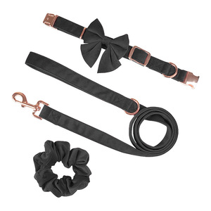 Lüks kadife köpek tasması ile gül altın <span class=keywords><strong>Metal</strong></span> toka köpek tasması ile Sailor papyon köpek kurşun - Product Image 5