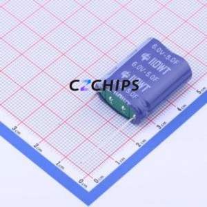 ตัวเก็บประจุแบบซุปเปอร์คาปาซิเตอร์ WTR6V05F00Z-1030L แบบ Through hole (THT), ระยะขา P=15.5 มม. ความจุ 5F ±10%~+30% แรงดันไฟฟ้า 6V กระแสไฟ 45uA ที่ 72 ชั่วโมง - Product Image 1