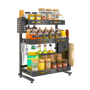 Under Sink Double Tier <b>Plastic</b> <b>Kitchen</b> Storage Rack-Eco-Friendly - Product Image 1