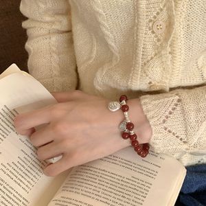Lucky Cat Red Agate Bracelet S925 Sterling <b>Silver</b> <b>Charm</b> For Good Fortune Chinese Style Jewelry Everyday Wear Unisex - Product Image 4