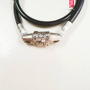 Candado de bicicleta con <span class=keywords><strong>cable</strong></span> combinado de 4 dígitos negro muy fino - Product Image 4