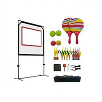 Ensemble de jeu sportif portable Deepshine pour l'extérieur - Raquette de plage en bois de peuplier avec sac de transport en tissu Oxford pour l'entraînement au badminton des enfants