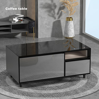 Table Basse Intelligente Réfrigérateur avec Réfrigérateur Intégré, Haut-parleur, Centre de Refroidissement et Table à Thé avec Recharge sans Fil