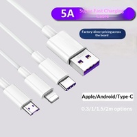 Câble USB de charge rapide 5A Type C Micro USB 8 broches, cordon de données 1m 2m en TPE pour téléphone Android, tablette, batterie externe - Vente en gros