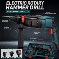 Marteau perforateur rotatif filaire GBH2-26D, 3 modes (perçage, martelage, sculpture), prise UE, kit d'outils électriques avec embouts, burins et mallette de rangement