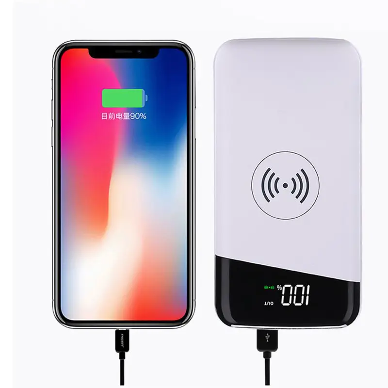 Premium Slim Digital LED Display Type C Wireless Charger Wireless Portable Charger Power bank 10000mAh
