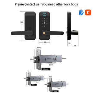 Deadbolt RfidスマートドアロックシルバーTuya Wifiアルミ生体認証デッドロックハンドルロックホテルホームセキュリティ用 - Product Image 4