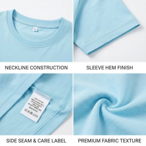 T-shirt personnalisé en coton lourd 100% à bas prix TKAN1035D, coupe oversize, noir uni, streetwear, t-shirt de sport pour homme - Product Image 2