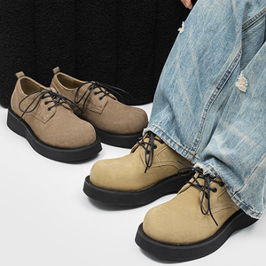 Bottes Martin Derby tendance de haute qualité pour hommes, style britannique, rehaussantes, décontractées, à bout large, pour le quotidien - Product Image 4