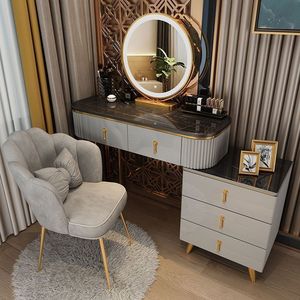 Coiffeuse moderne à succès <span class=keywords><strong>avec</strong></span> <span class=keywords><strong>miroir</strong></span> LED et tiroirs pour chambre à coucher - Product Image 1