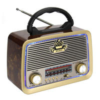 Radio rétro multi-bandes Bluetooth 5W 170x80x140mm avec 30 stations préréglées, lumière disco, USB et carte TF pour audio domestique et extérieur