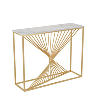 Table console dorée moderne, mobilier de hall d'entrée de luxe léger nordique, table d'appoint mince pour couloir, tables d'appoint de canapé à structure métallique