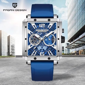 PAGANI DESIGN 1725 New Rectangular Watches for Men Top Brand Men's Sports Quartz Watches Skeleton <b>Automatic</b> Date <b>Chronograph</b> - Product Image 5